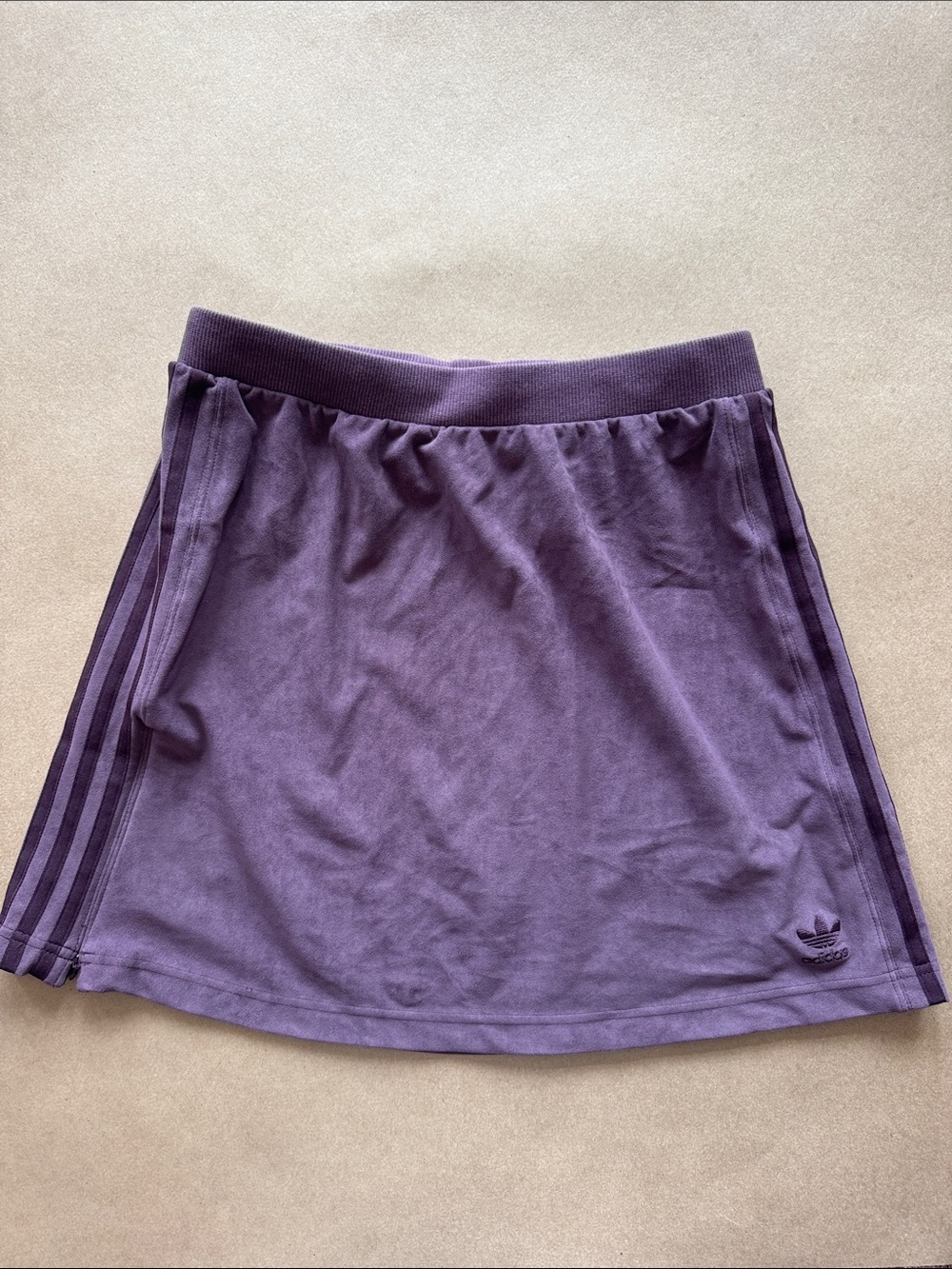 adidas Purple A-Line Athletic Skirt with Side Stripes